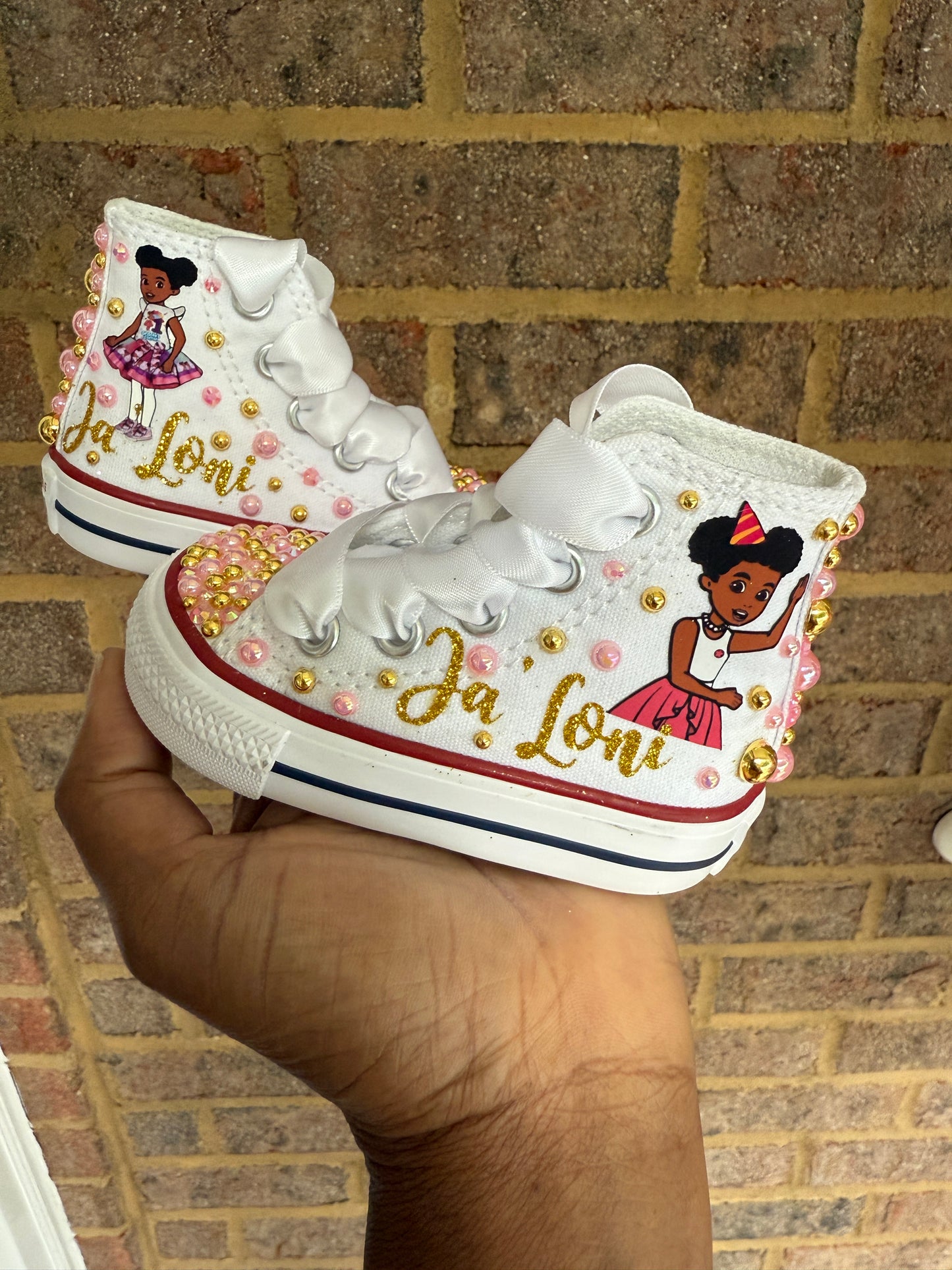 Gracie Corner Bling Converse Sneakers,