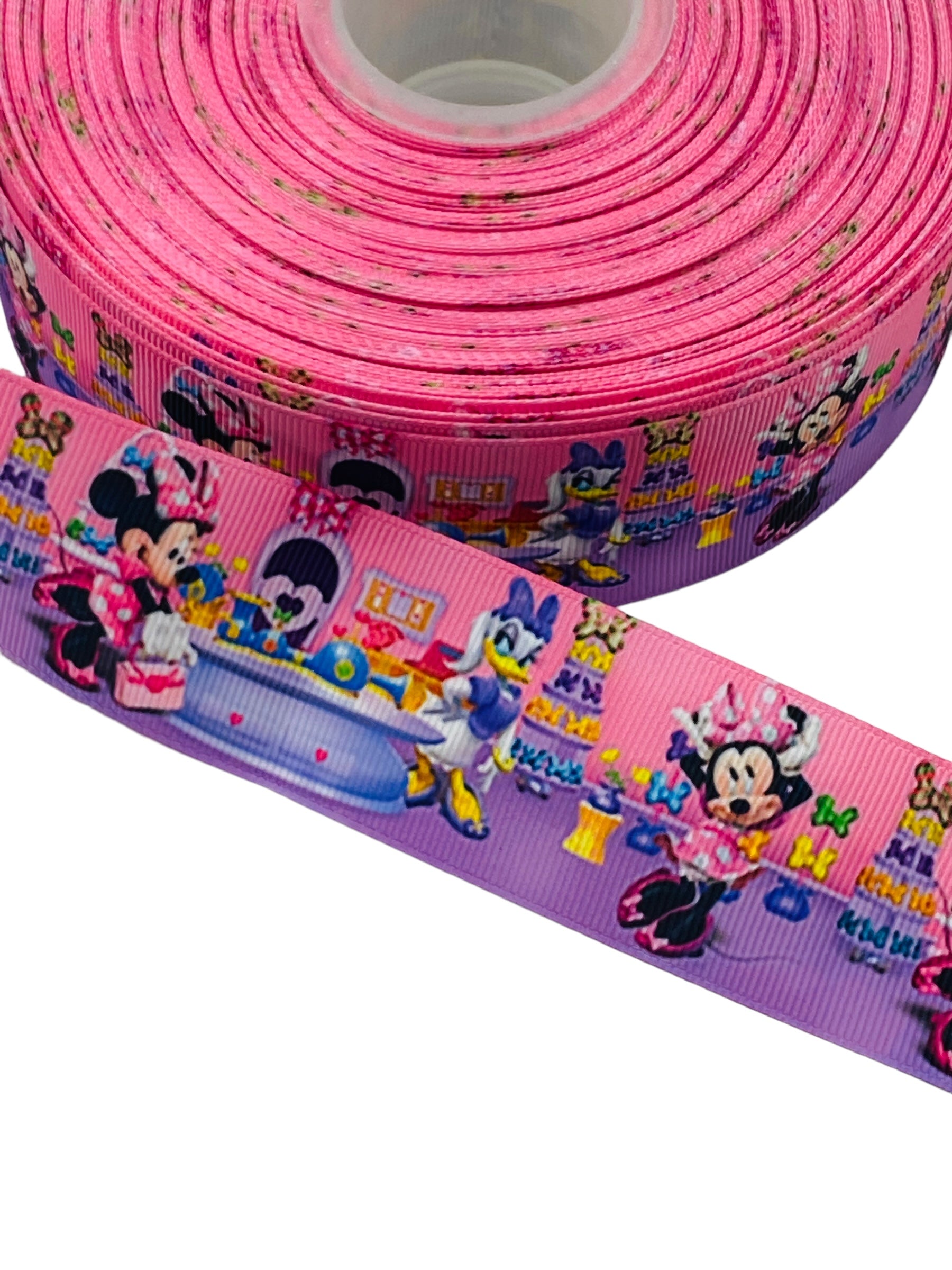 Minnie Rella Pink Ribbon Minnie Mouse and Daisy Ribbon 38mm/ 1.5 Inch Ribbon (1 Yard) 🎀 May New ...