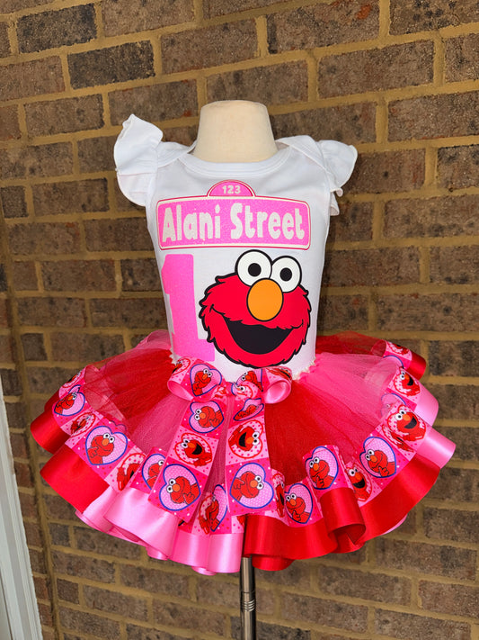 Elmo Tutu Outfit, Elmo tutu set, Elmo tutu outfit, Elmo Birthday tutu outfit