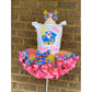 Baby Shark Tutu Outfit (3 Layer tutu with matching shoes and Hair Accessory)