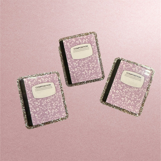 Note Book Glitter Back school Resin Planar (price is for 1)