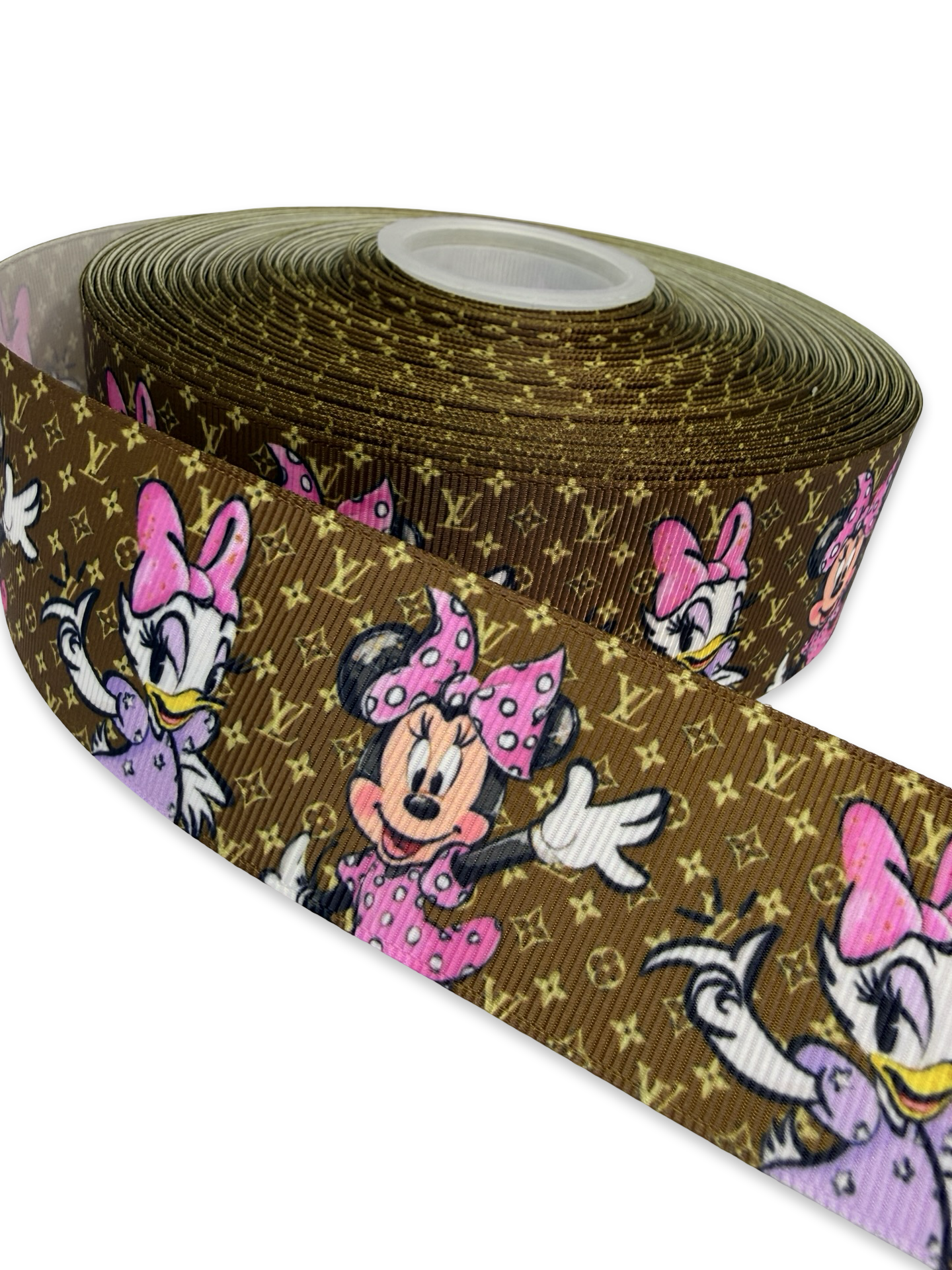 Minnie Mouse and Daphne duck Ribbon, 🟢 1.5 inch Ribbon