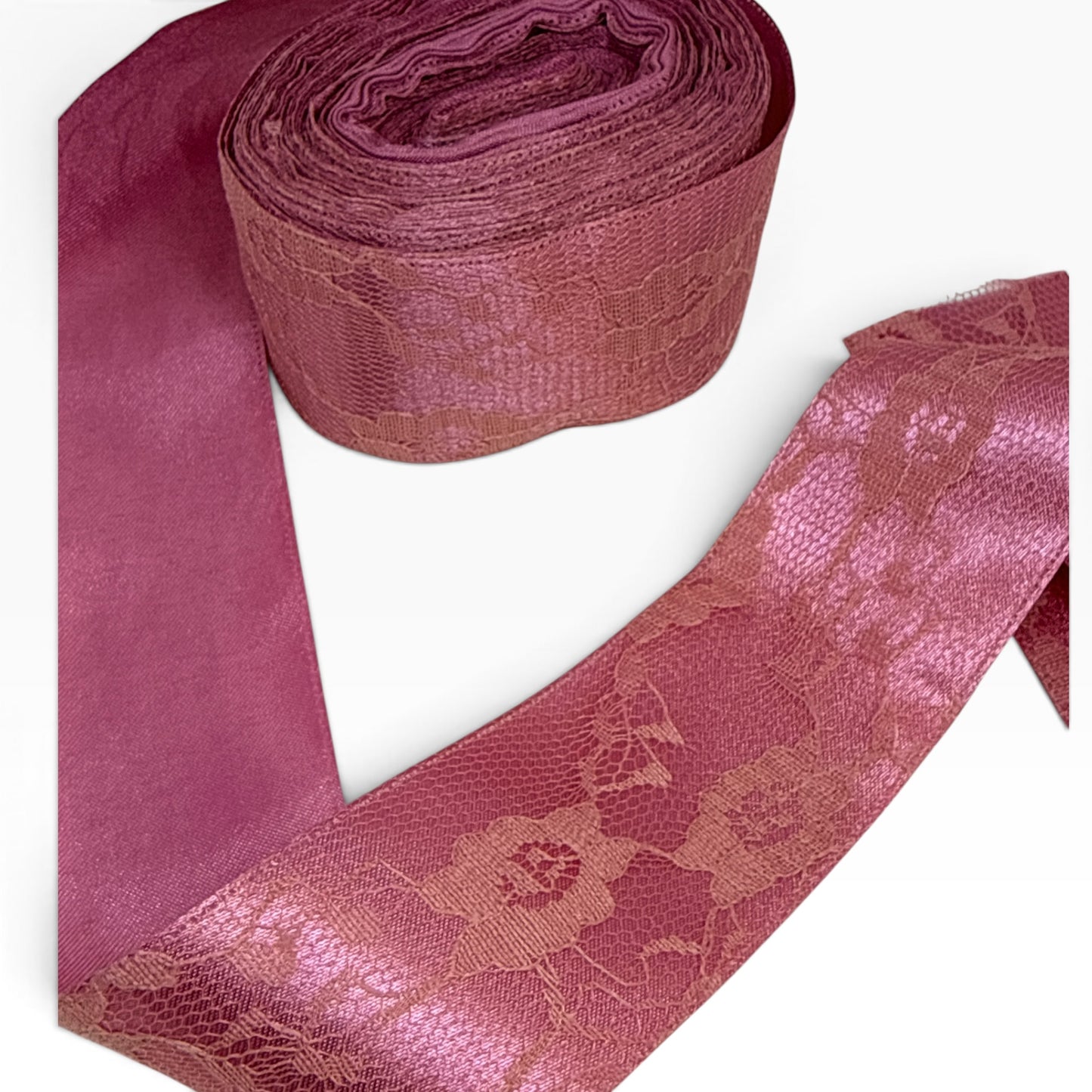 Dusty Pink Lace Ribbon (per yard ) 1.5 inch