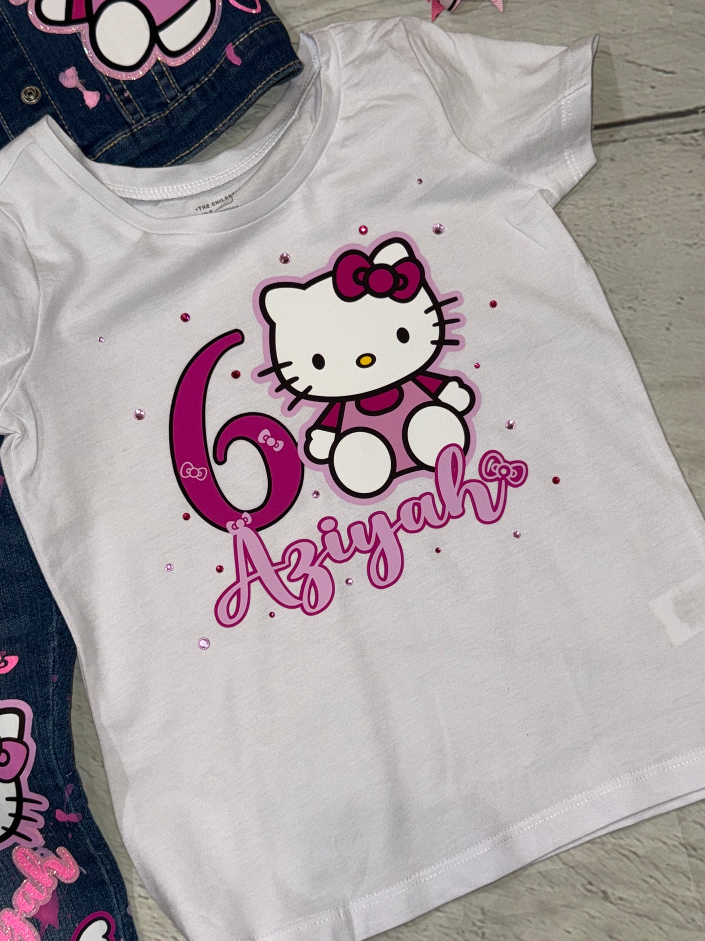 Hello kitty Denim Birthday Outfit, Denim Hello Kitty outfit
