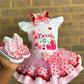 Strawberry Tutu Outfit, strawberry tutu with matching shoes, Berry First Birthday tutu outfit