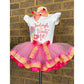 Sweet One Tutu Outfit (2 layer ribbon trim tutu)