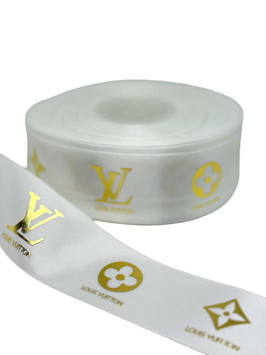 LV Ribbon (1 yard) 38mm/ 1.5 inches Foil Ribbon ) 🖤