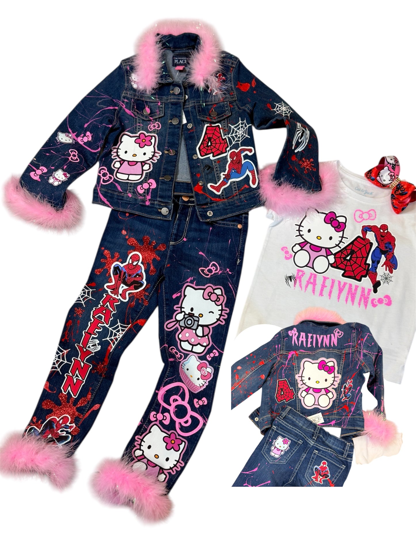 Spider Man & Hello Kitty Denim set