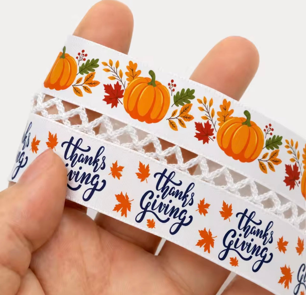 Fall Ribbon, Fall Satin Ribbon ( size 32mm) single face design