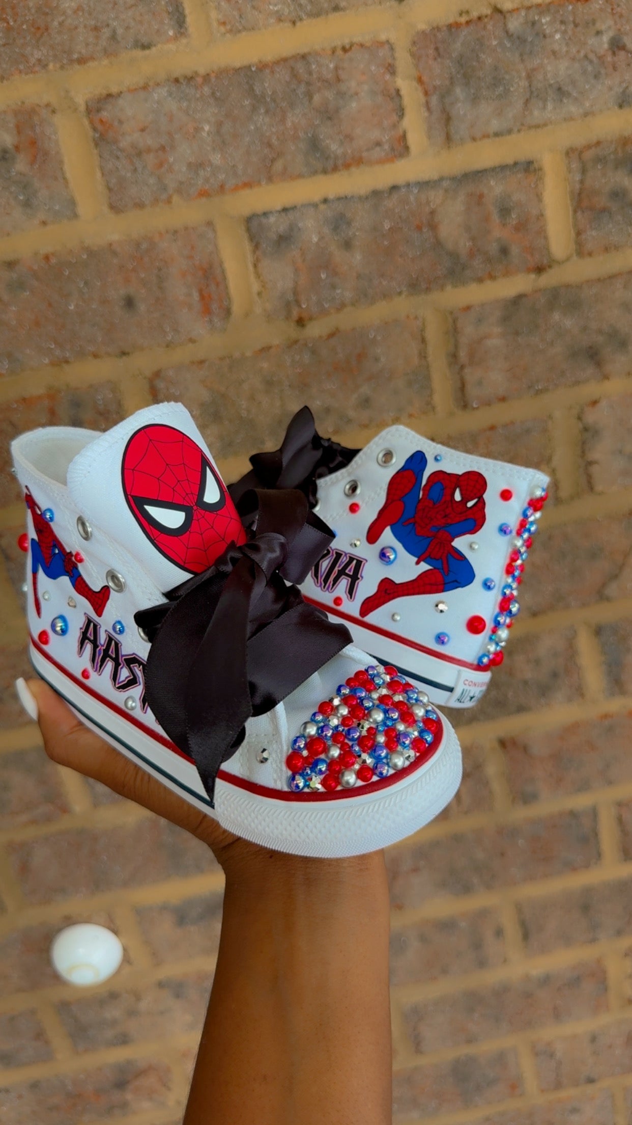 Spider Man Bling Converse Sneakers,