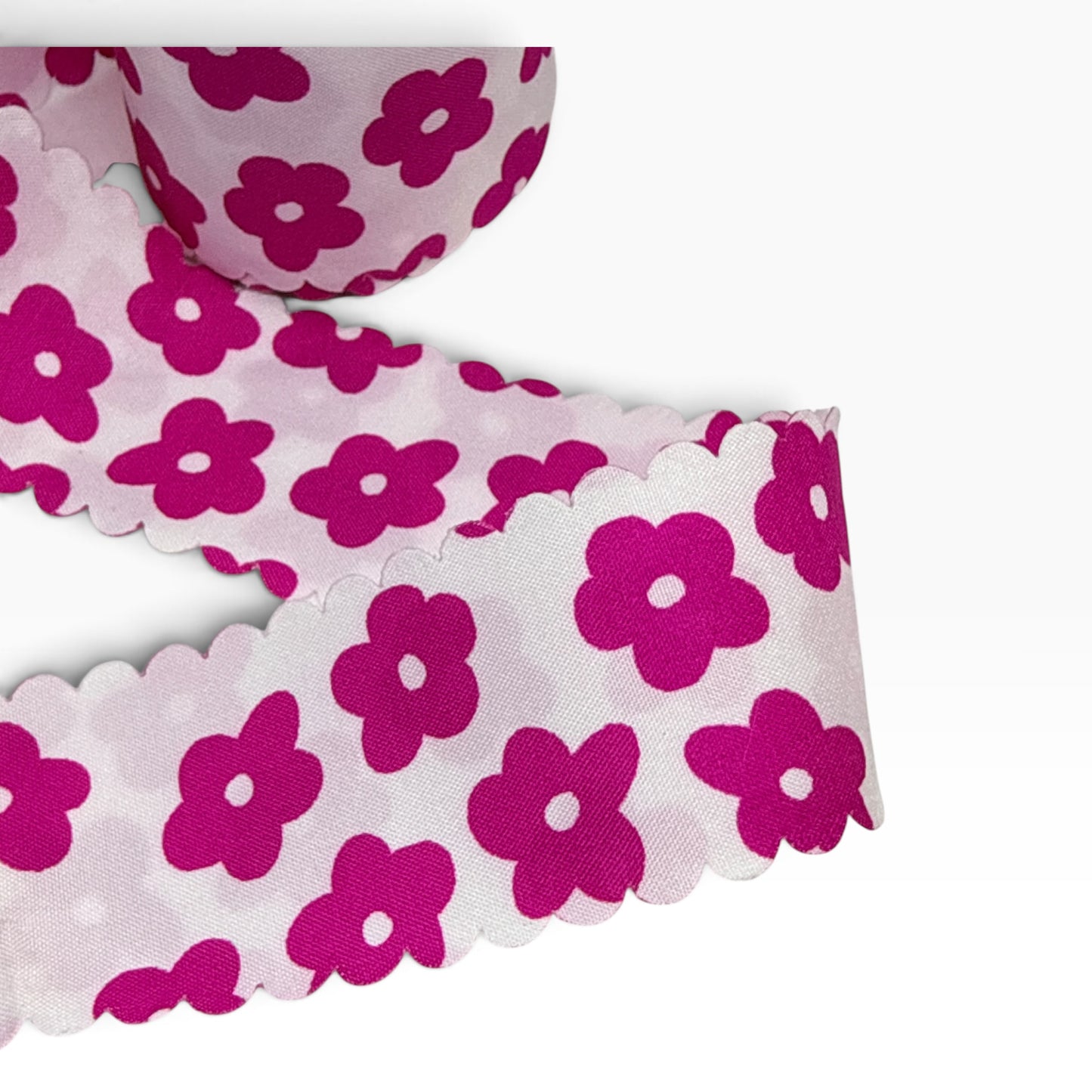 Pink & white flower Ribbon(per yard ) 1.5 inch