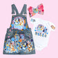 Bluey Denim overall Dress, Bluey Jeans outfit, Bluey Overall