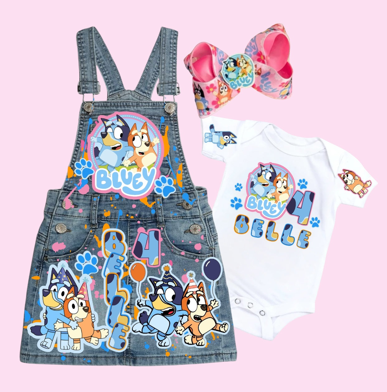 Bluey Denim overall Dress, Bluey Jeans outfit, Bluey Overall