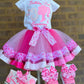 Barbie Tutu Outfit Set (3 layer Ribbon Trimmed tutu outfit)