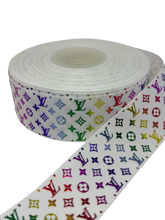 LV Ribbon (1 yard) 38mm/ 1.5 inches Foil Ribbon ) 🖤