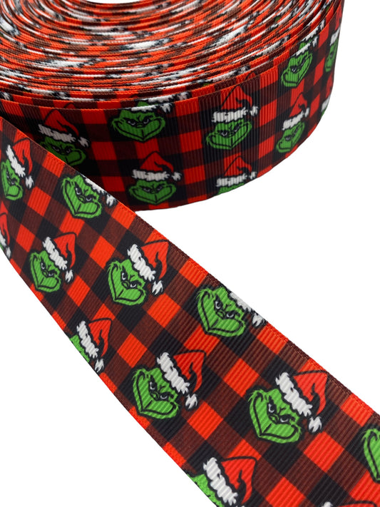 Christmas ribbon, Grinch Ribbon, 38mm/1.5 inches