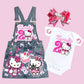 Hello Kitty Denim Overall, Hello Kitty Jeans outfit, Hello Kitty denim Dress