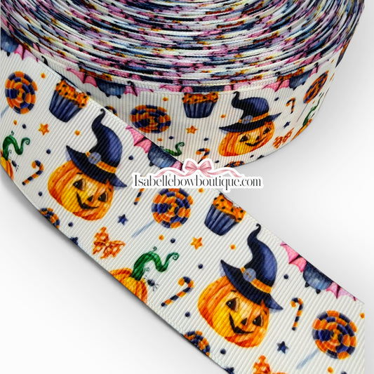 🎃 1.5 Inch Halloween Printed Ribbon | Vibrant & Fun Halloween Designs! 👻