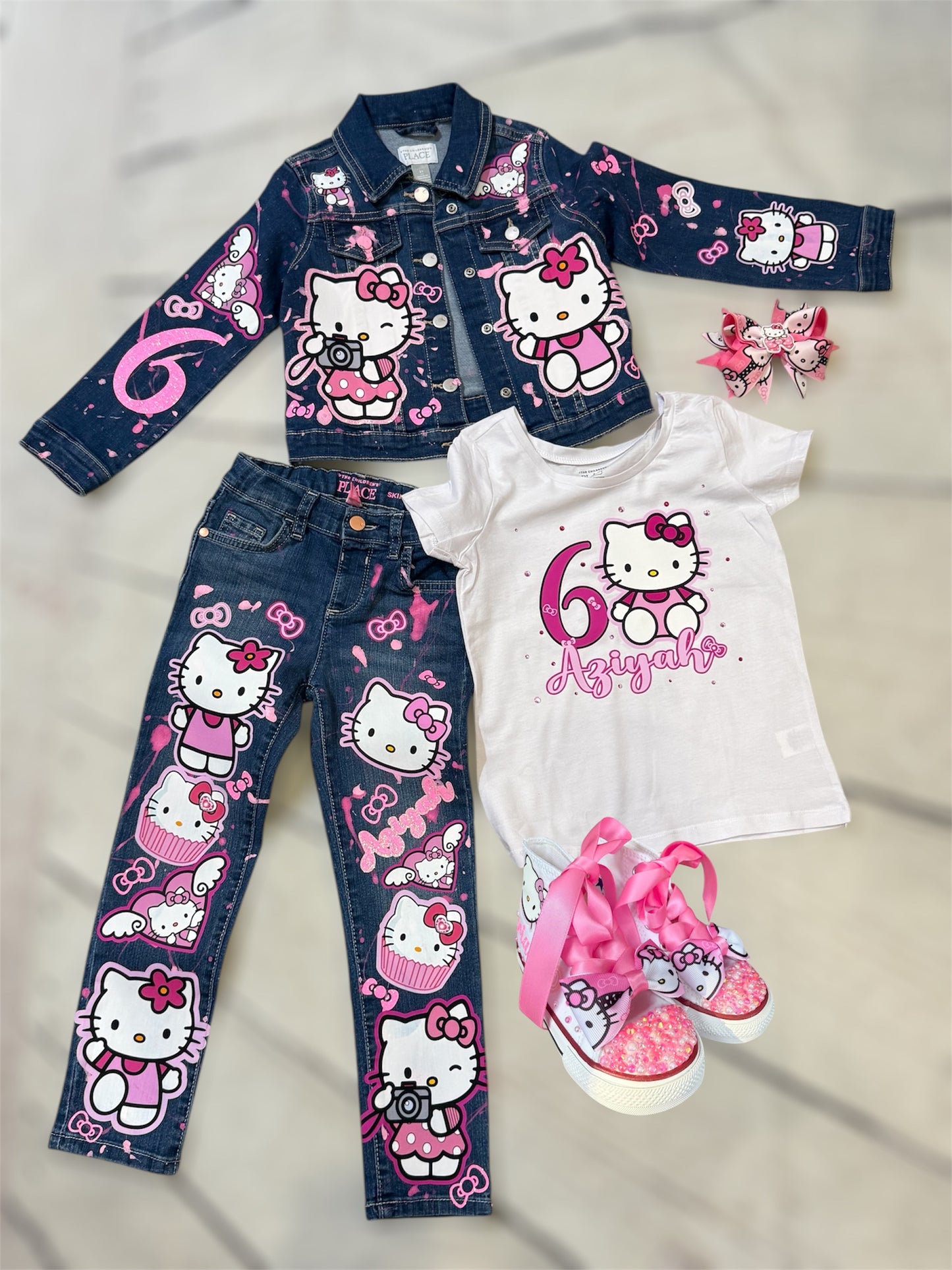 Hello Kitty Birthday outfit, Hello kitty Denim birthday outfit