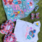 Little Mermaid Denim overall , Little mermaid jeans Overall with Socks and Bows