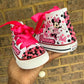 Minnie Mouse Bling Converse Sneakers, Minnie Mouse personalized Bling sneakers