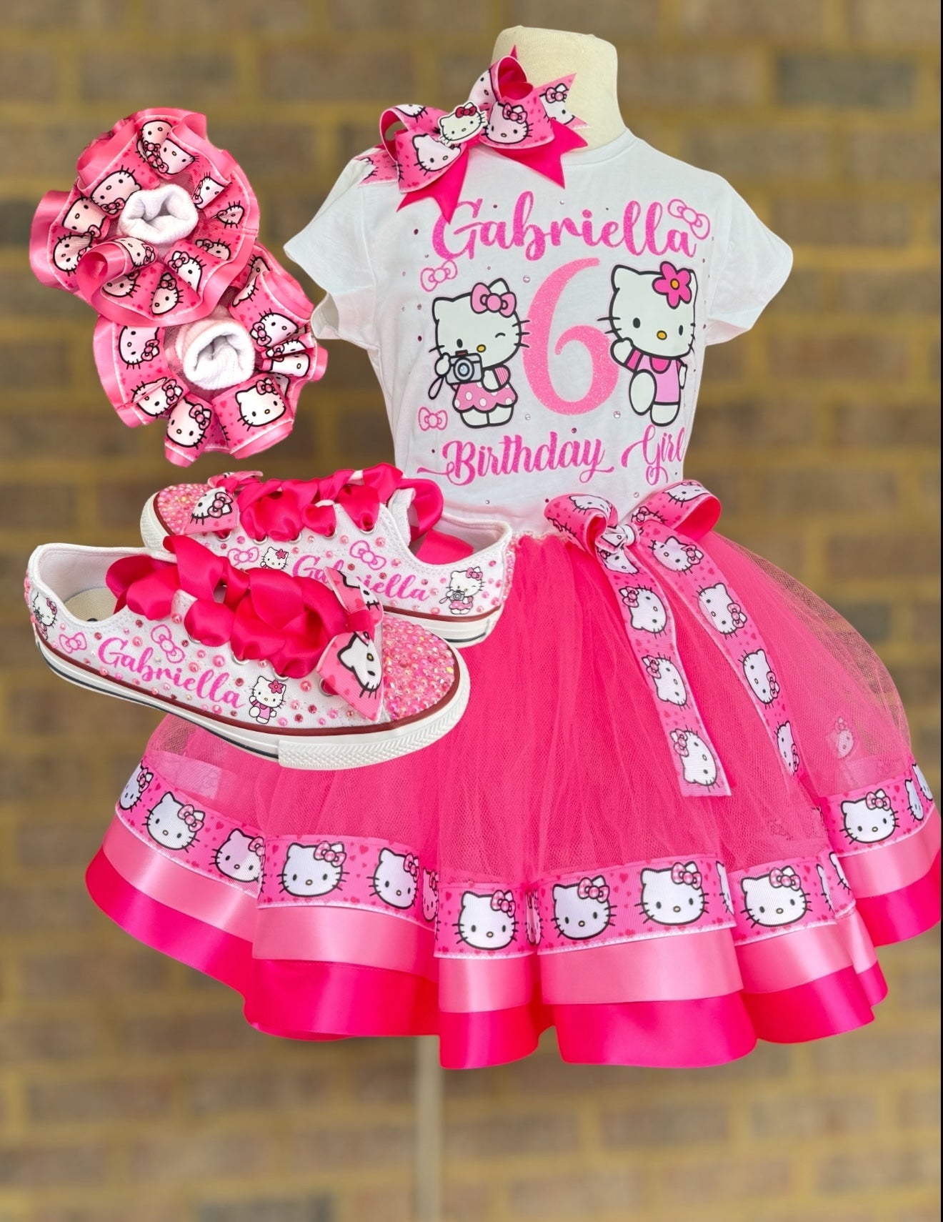 Hello Kitty Tutu Outfit, Hello Kitty Tutu set with matching Sneakers and Sock