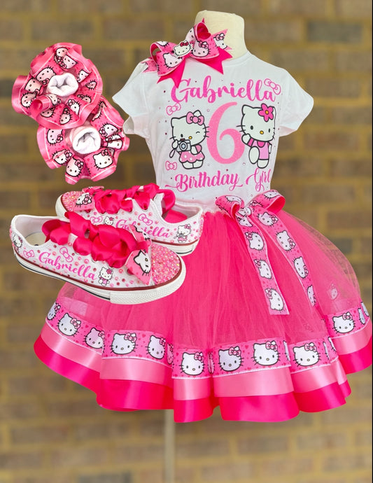 Hello Kitty Tutu Outfit, Hello Kitty Tutu set with matching Sneakers and Sock
