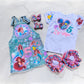 Little Mermaid Denim overall , Little mermaid jeans Overall with Socks and Bows