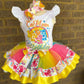 Carebear Tutu Outfit Complete Set Socks Included (3 layer Ribbon Trimmed tutu outfit) Carbear8