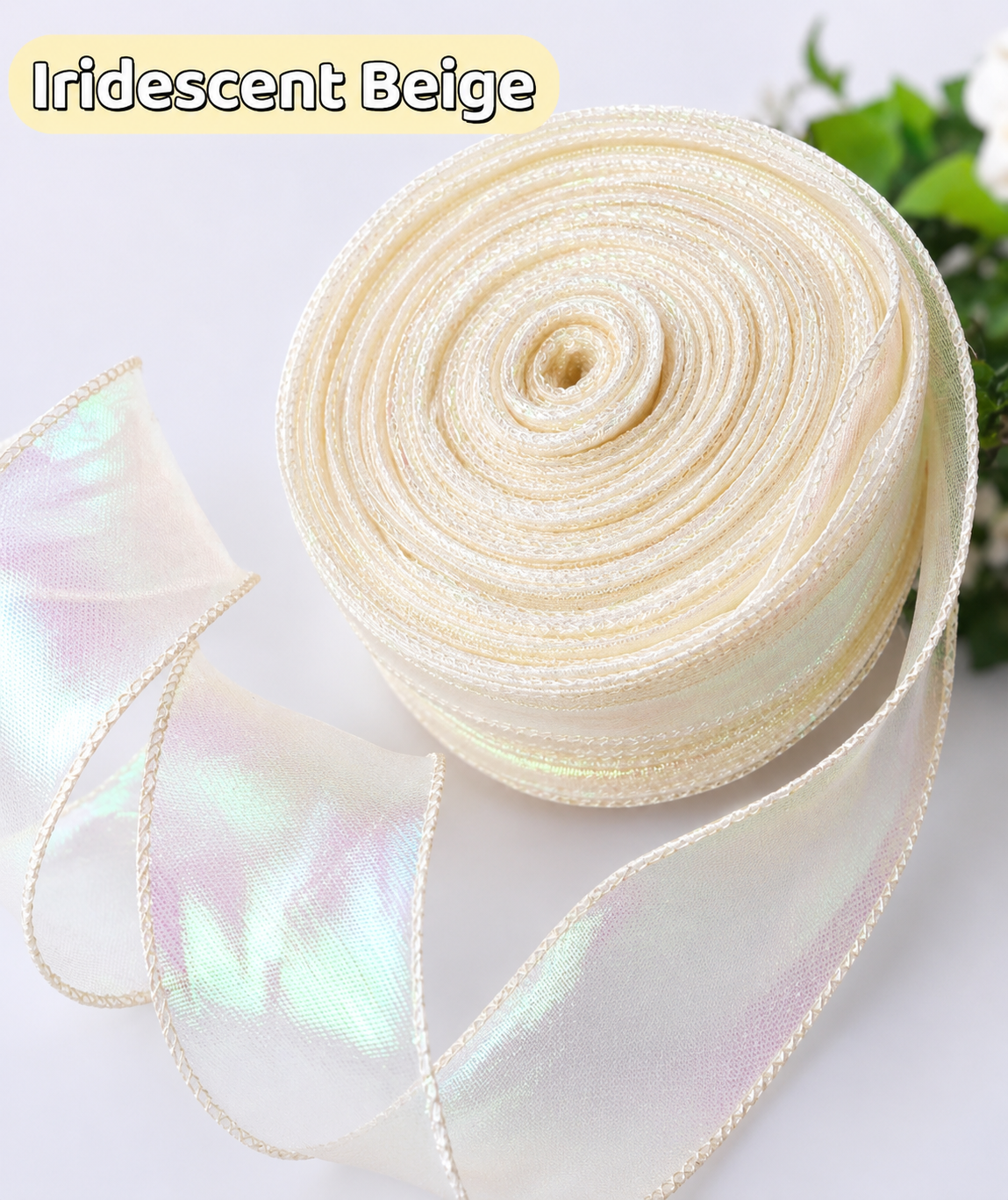 Iridescent Fishtail Yarn Ribbons | wired Ribbon | Price Per Yard