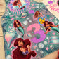 Little Mermaid Denim overall , Little mermaid jeans Overall with Socks and Bows