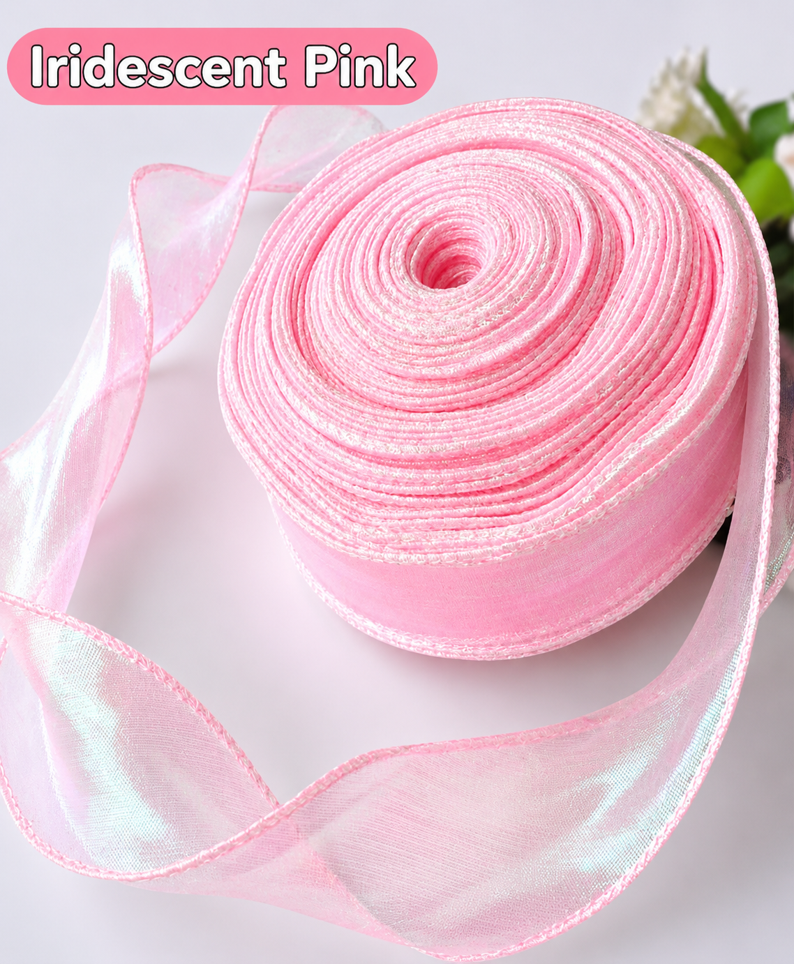 Iridescent Fishtail Yarn Ribbons | wired Ribbon | Price Per Yard