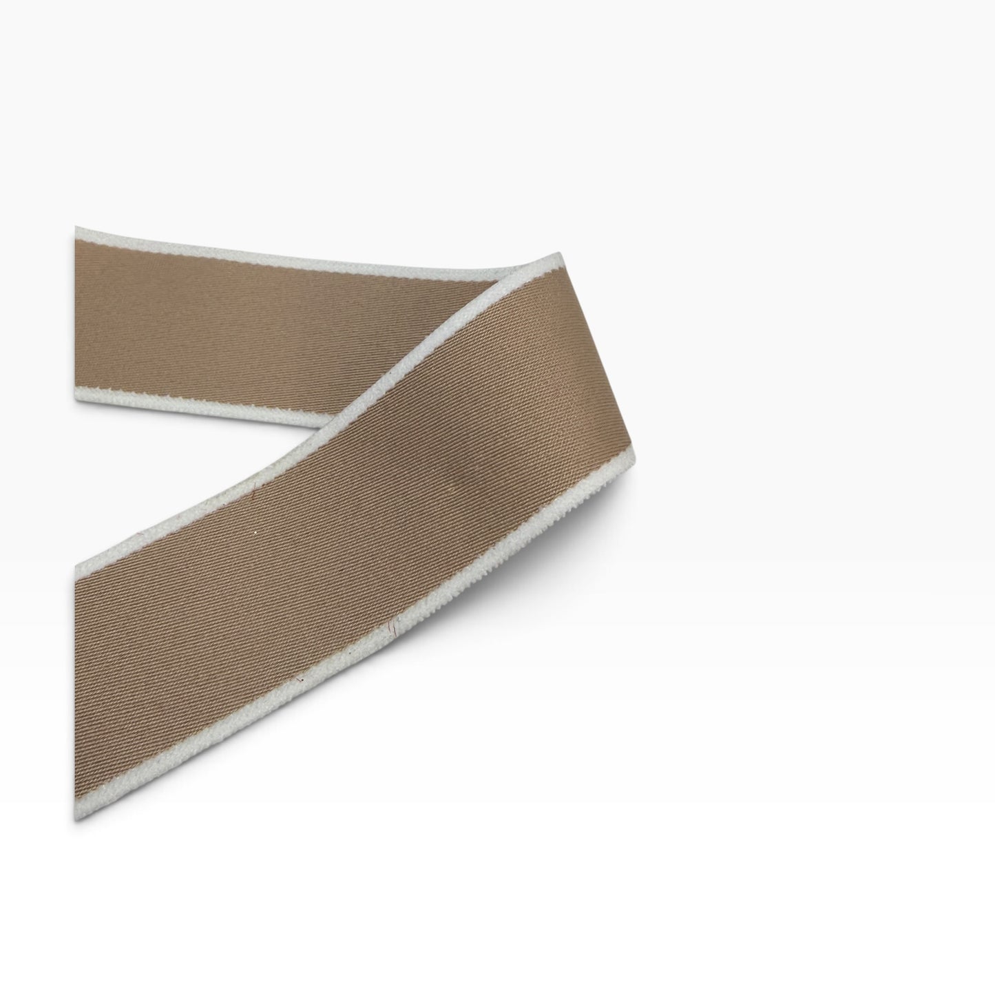 Brown and white edge Ribbon ( Soft Ribbon) per yard 1.5 inch