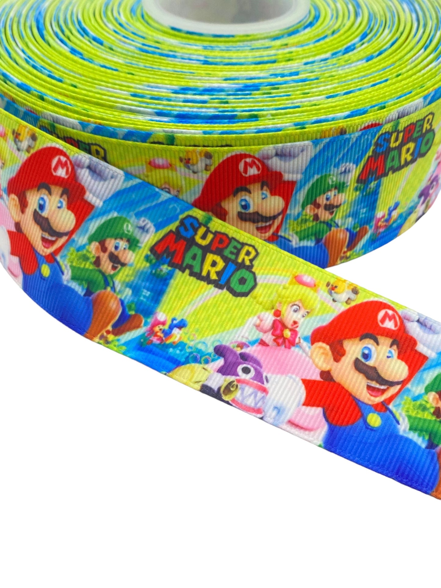 38mm / 1.5 inch Ribbon, Super Mario Ribbon (1 Yard) 🎀April New🎀