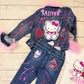 Spider Man & Hello Kitty Denim Set, spider man denim birthday outfit, hello kitty denim birthday outfit