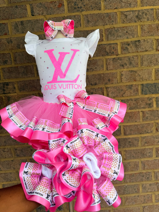 Designer Tutu Outfit with matching Socks and Bow ( Read Description)
