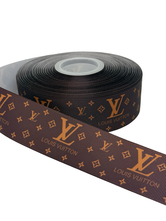 LV Ribbon (1 yard) 38mm/ 1.5 inches Foil Ribbon ) 🖤