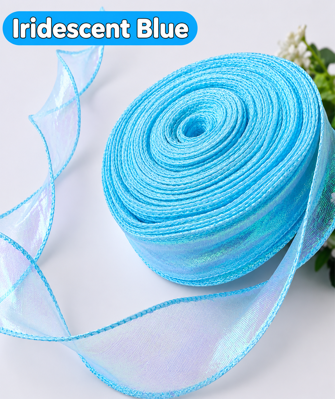 Iridescent Fishtail Yarn Ribbons | wired Ribbon | Price Per Yard
