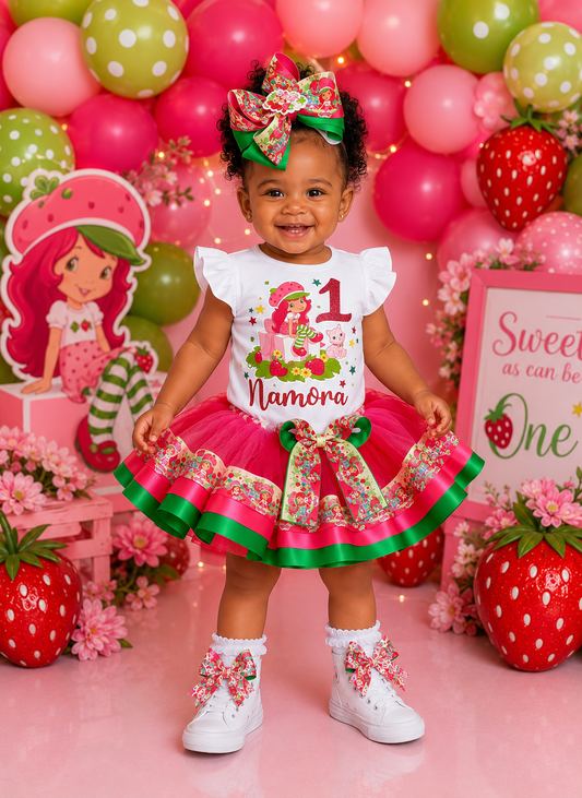 Strawberry shortcake Tutu Outfit, strawberry tutu strawberry outfit Strawberry shortcake tutuset