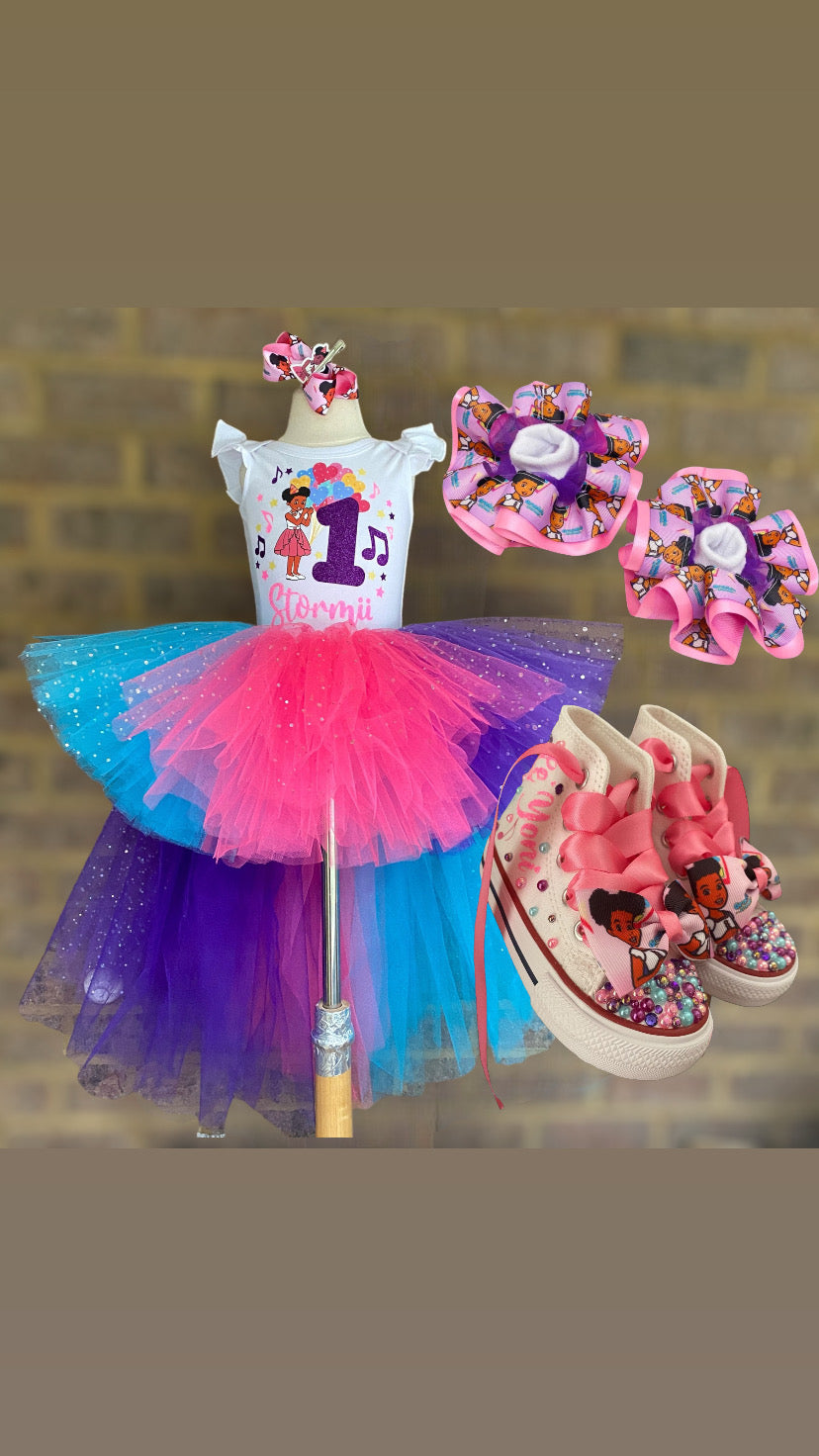 Gracie Corner tutu outfit with socks, shoes and Hair accessory. Gracie12