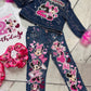 Minnie Denim Outfit, Minnie Jeans outfit ( Double Layer Glitter Design)