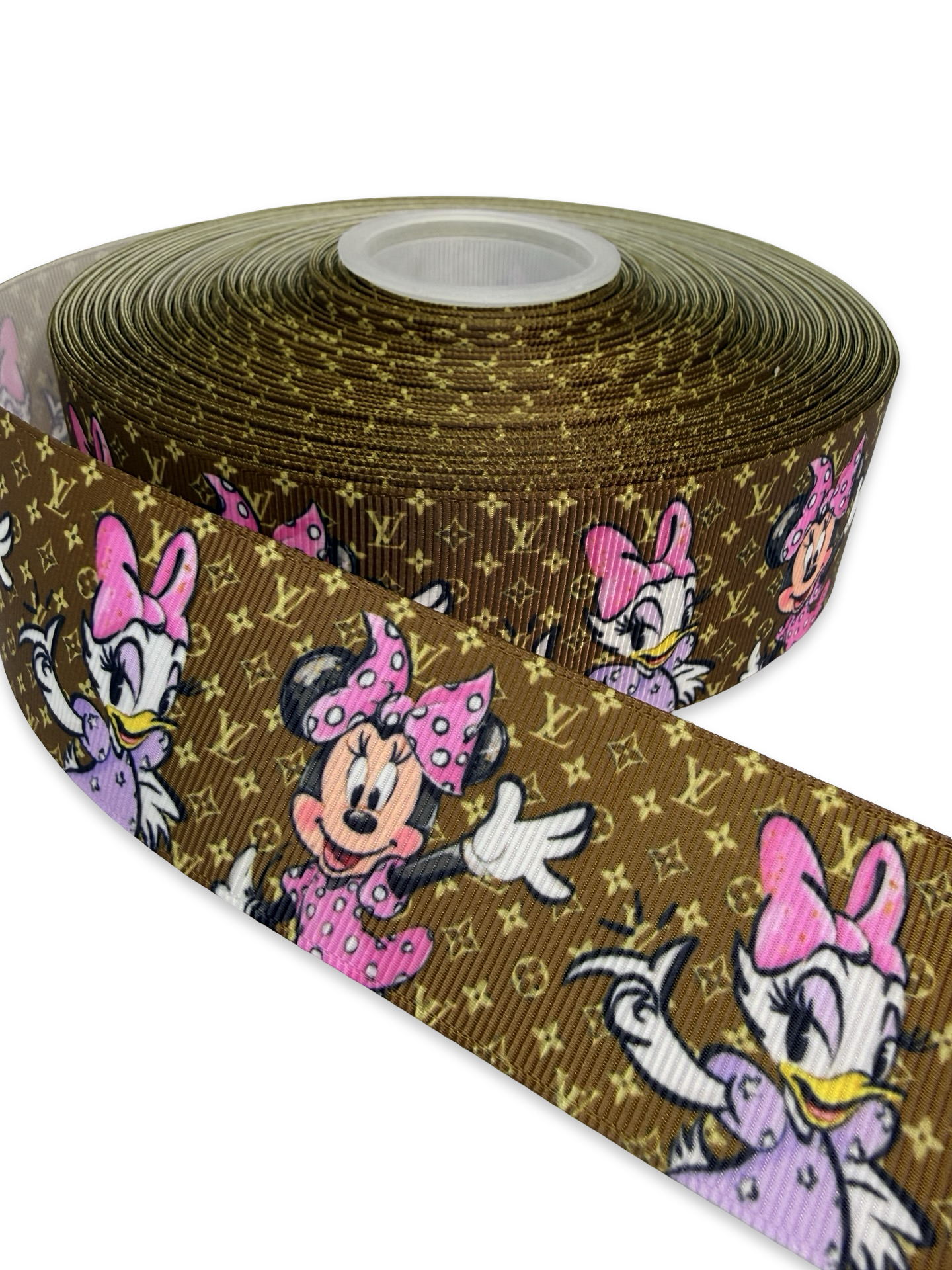 Minnie Mouse and Daphne duck Ribbon, 🟢 1.5 inch Ribbon