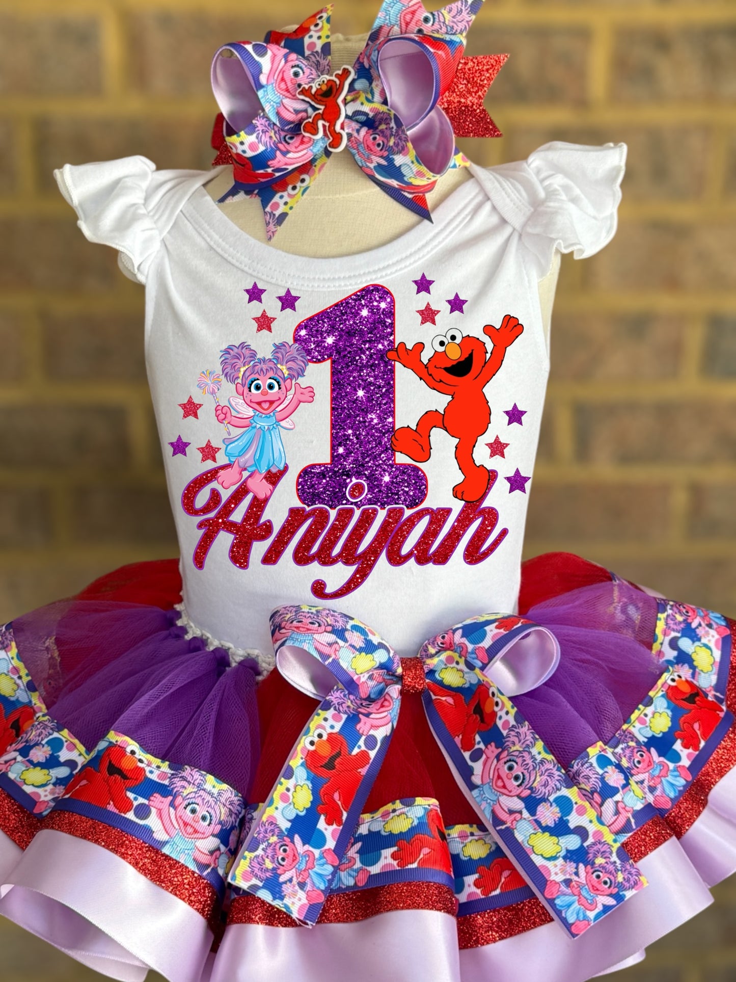 Elmo and Abby Tutu Outfit Elmo and Abby tutu set Elmo and Abby Birthday outfit