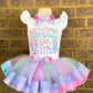 Mermaid Tutu Outfit (2 layer ribbon trim tutu)