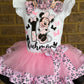 Minnie Mouse Tutu outfit (2 Layer ribbon trim tutu)