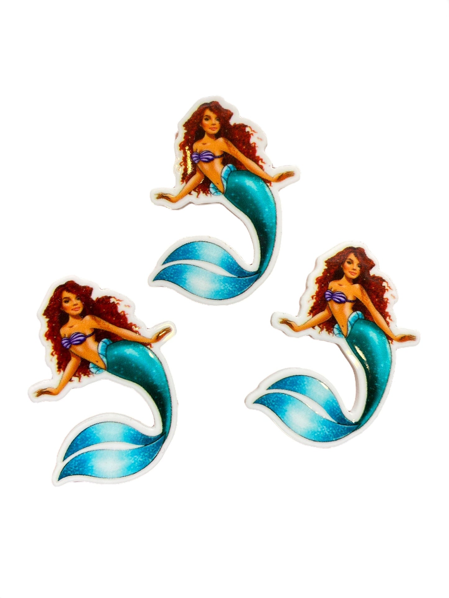 Black Little Mermaid Resin Planar, (Price is for 1 Piece)