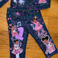 Gracie Corner Denim Outfit with (front and Back Design) Denim Pants Outfit