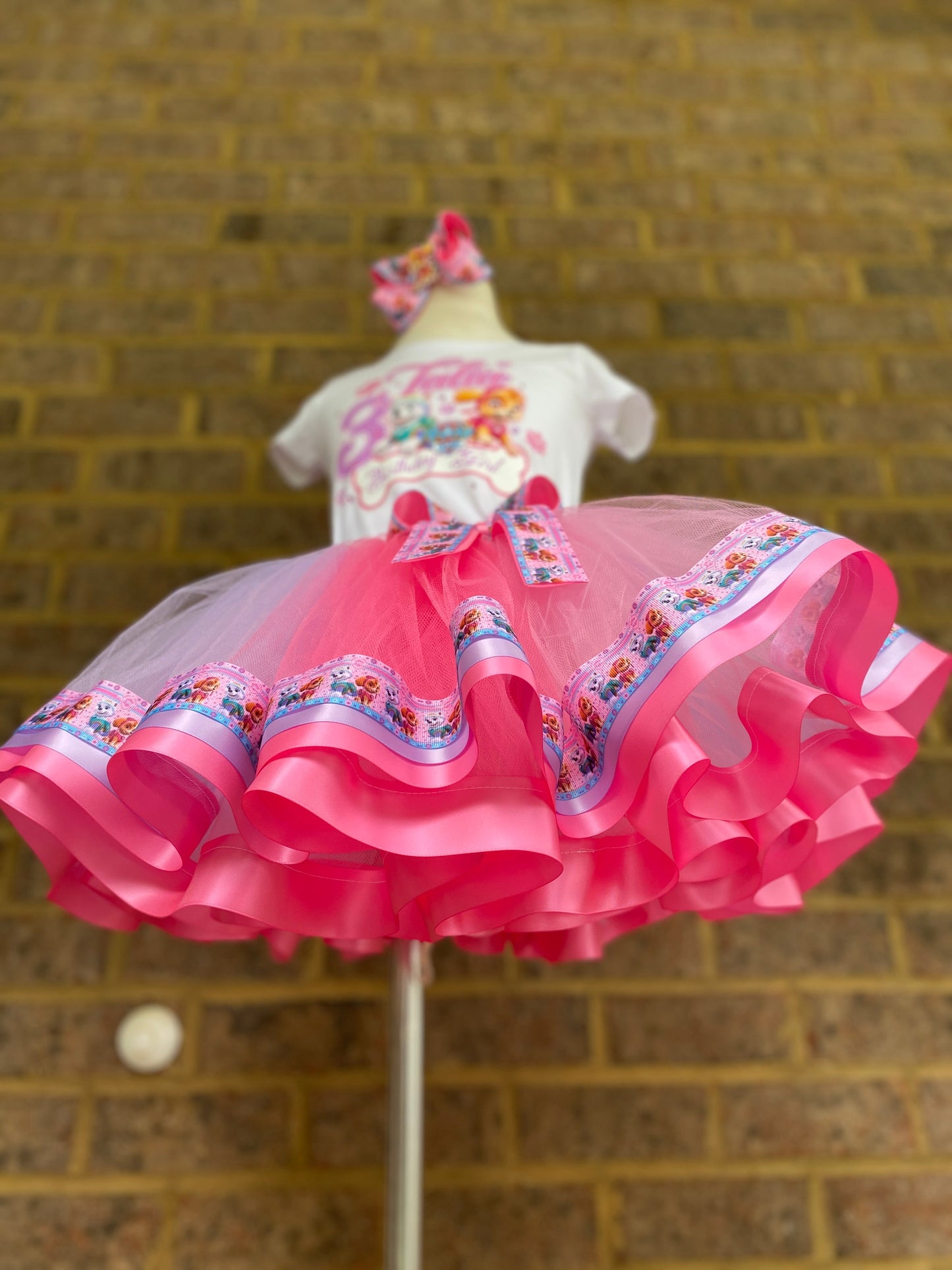 Paw Patrol 3 layer Ribbon Trimmed tutu Outfit