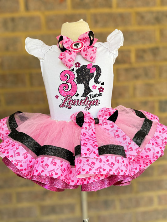 Barbie Tutu Outfit Barbie tutu set Barbie Birthday outfit Barbie girl tutu