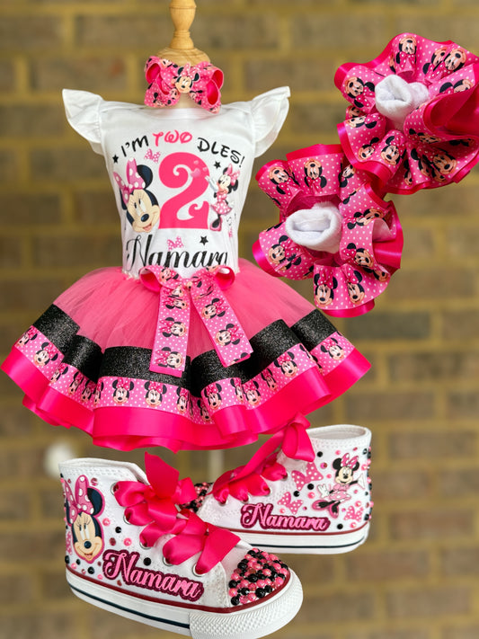 Minnie Mouse tutu set, Minnie Mouse tutu outfit, Minnie Mouse Birthday